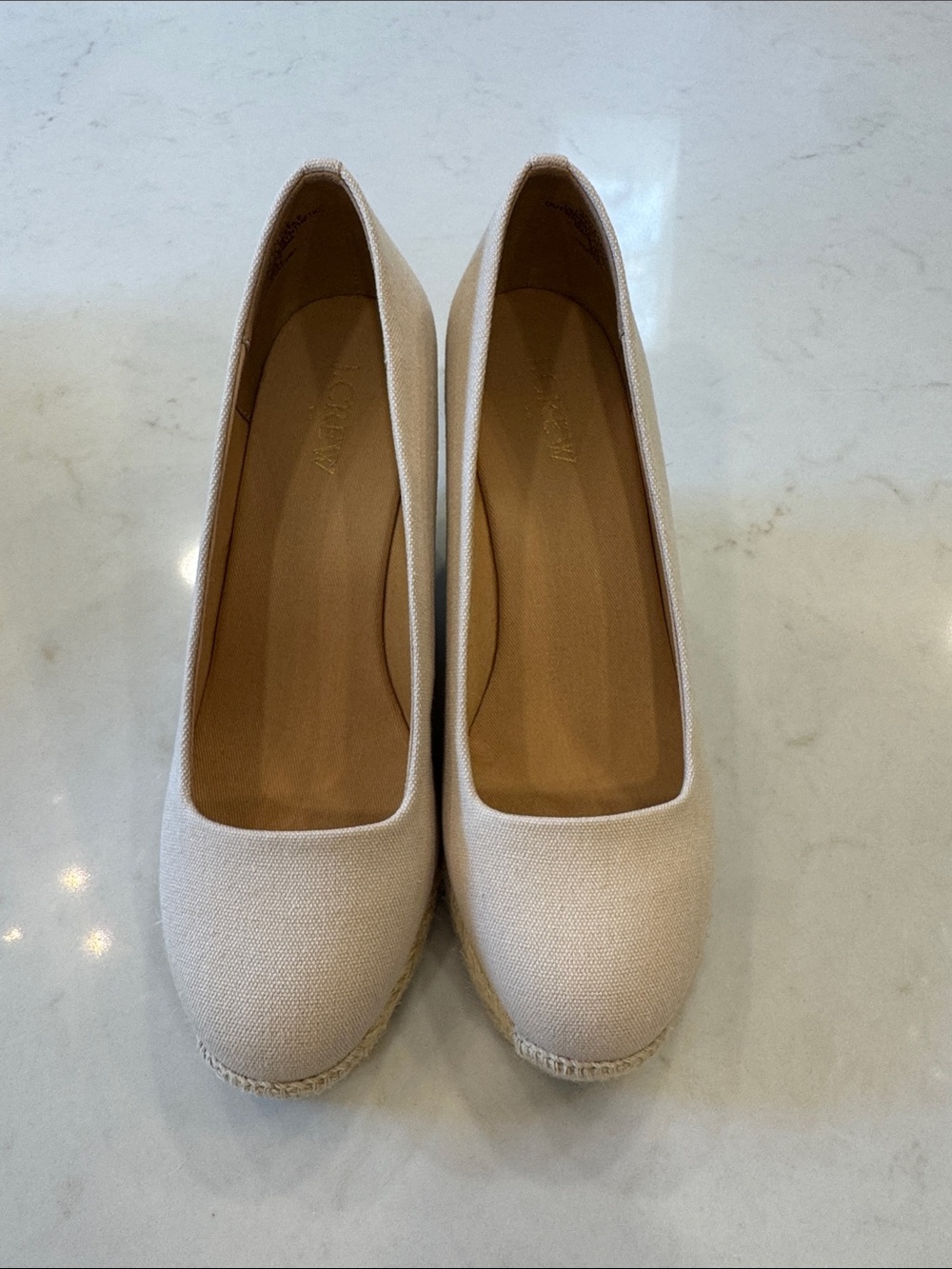 J. Crew Women's Canvas Espadrille Wedges in Light Beige